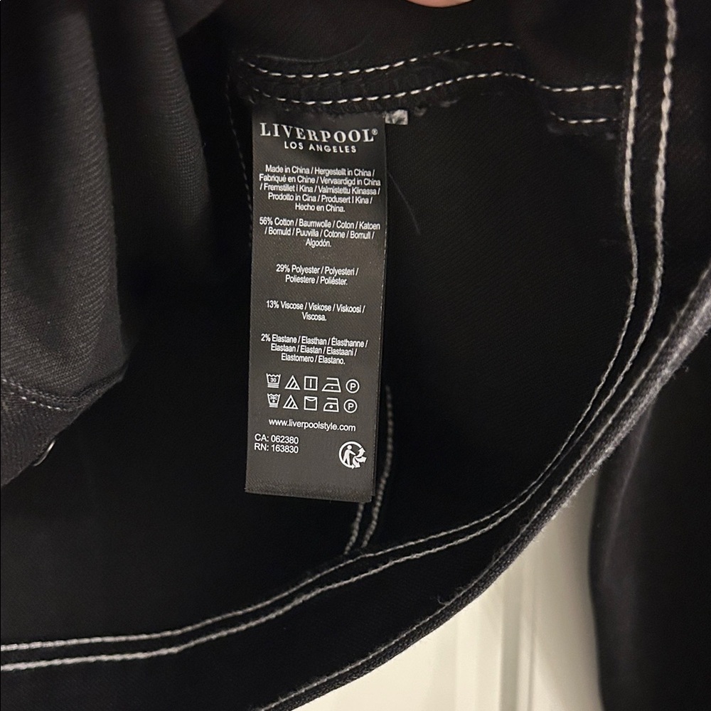 Liverpool Black Jean Jacket with White Contrast Stitching - Picture 4 of 7